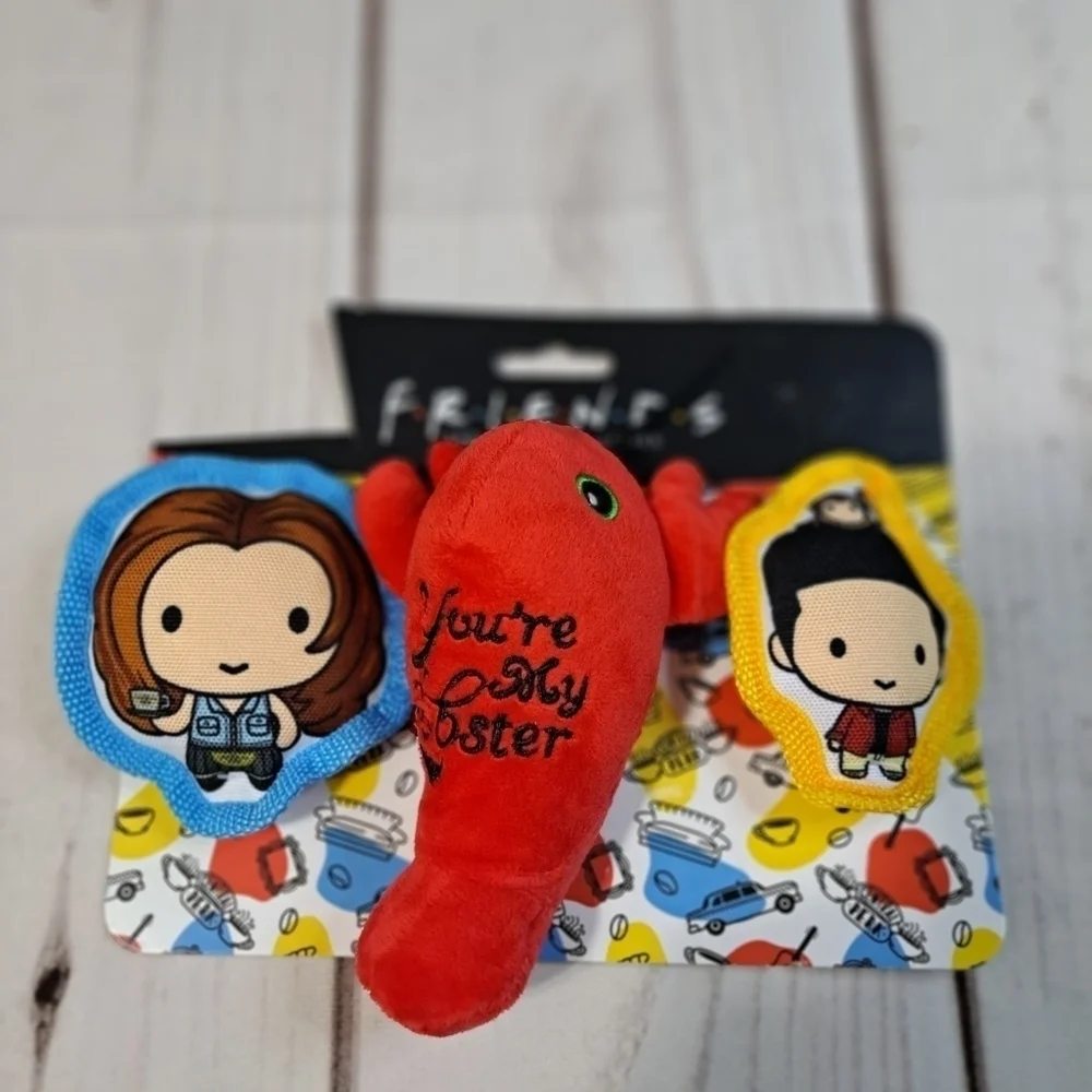 Valentines Friends “You're my lobster“ Rachel & Ross ~ Set Of 3 Squeaky Dog Toy